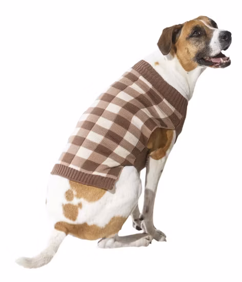 Holiday Brown Tan Dog Flexibilité Pull tricoté Gilet Vêtements pour animaux de compagnie