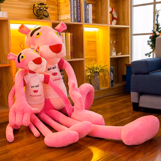 Peluche chat pelucheux électrique rose, jouet en peluche pour enfants, poupée