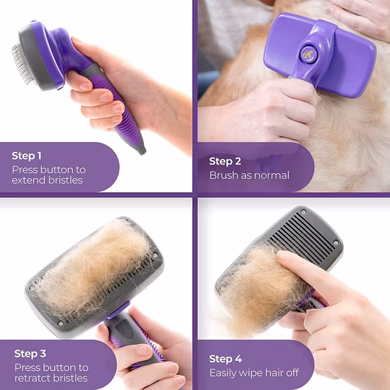 Prix ​​d'usine Durable auto-nettoyant pour animaux de compagnie épilateur meilleure brosse à poils de chien